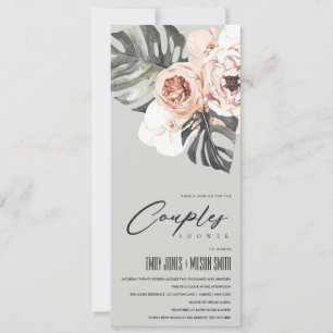INVITACIÓN LA FLORAL GRIS DE LA FLORACIÓN MONSTERA DEJA DUCHA
