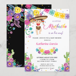 Invitación La floral mexicana del pequeño Muchacho Baby Showe
