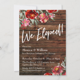 Invitación ¡La Floral Roja Rustica Boho Borgoña Que Elogiamos