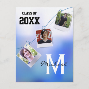 Invitación La foto azul de moda y adaptable de Ombre invita