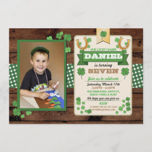 Invitación La foto de la fiesta de cumpleaños del día del St.