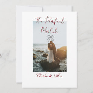 Invitación La foto de la pareja de novios perfecta retro malv