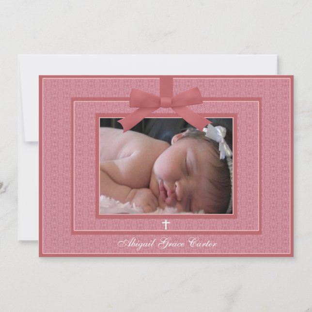 Invitación La foto de una bebé rosada se cristaliza (Anverso)