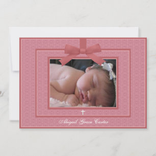 Invitación La foto de una bebé rosada se cristaliza