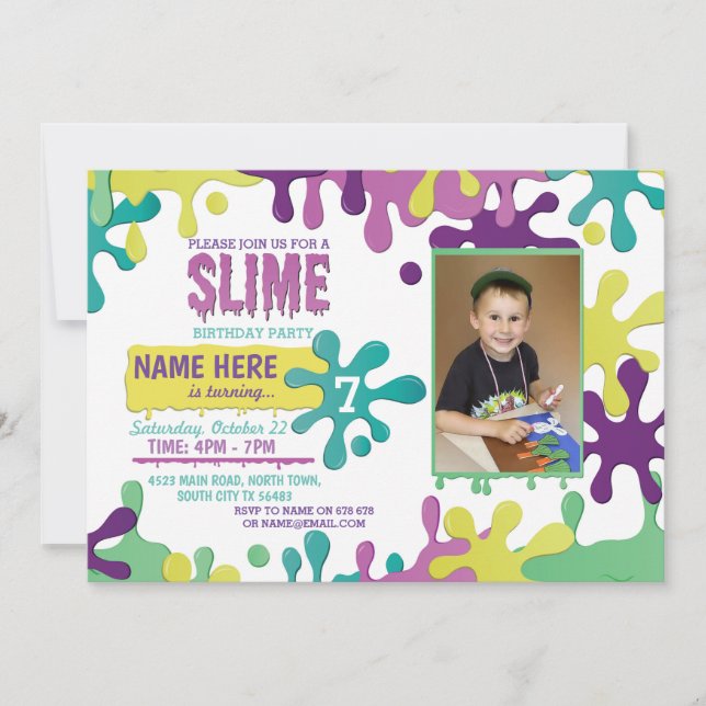 Invitación La foto del goteo de la fiesta de cumpleaños del (Anverso)