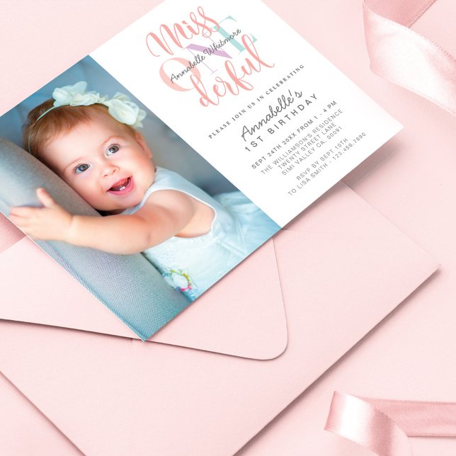 Invitación La foto del primer cumpleaños de Miss Una niña mar (Subido por el creador)