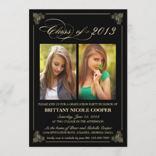 Invitación La foto elegante con clase 2013 de la graduación