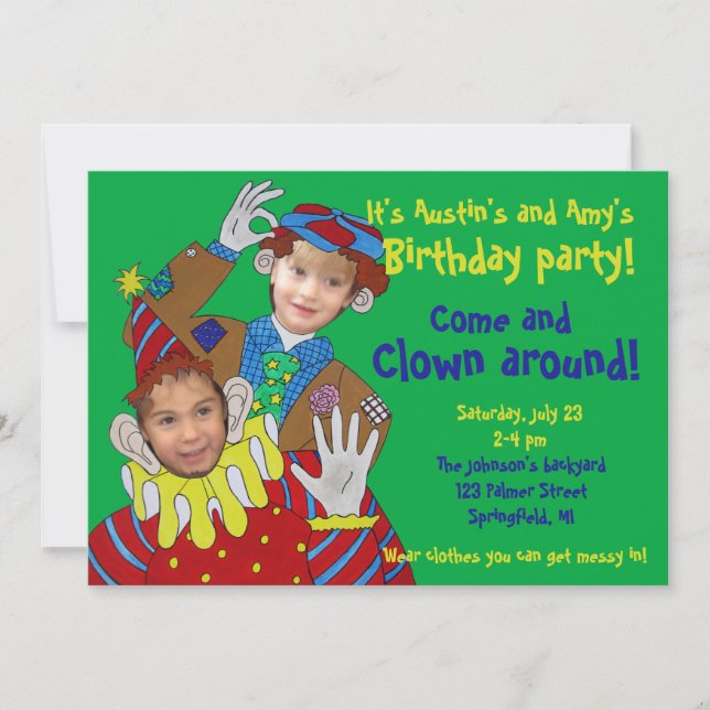 Invitación La foto hace frente a la fiesta de cumpleaños de (Anverso)