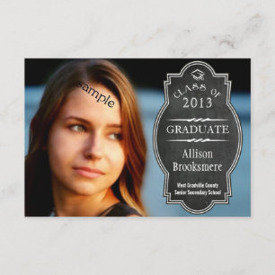 Invitación La foto llena 2 echó a un lado graduación de la