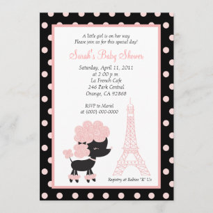 Invitación La FRANCÉS ROSADO 5x7 Baby Shower del la de Ooh