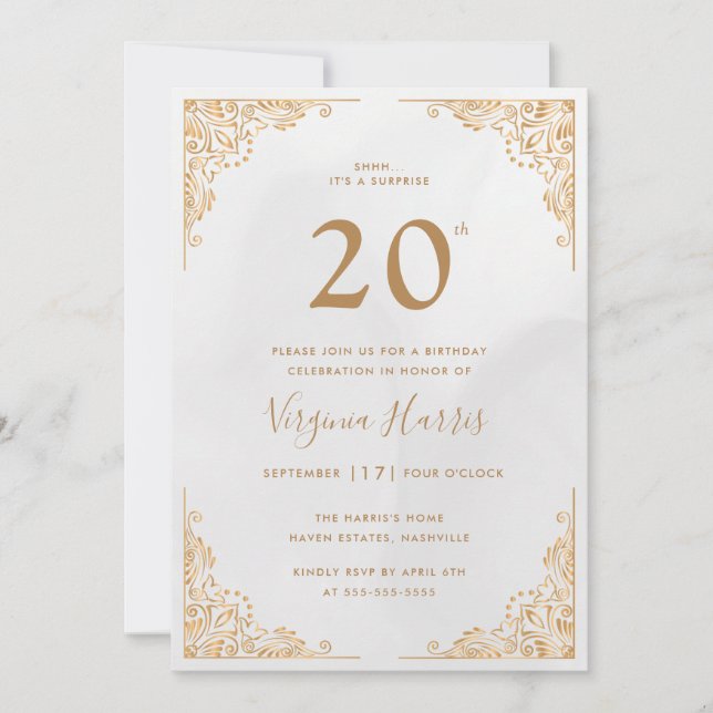 Invitación La frontera de los Ornatos de Oro 20 años (Anverso)