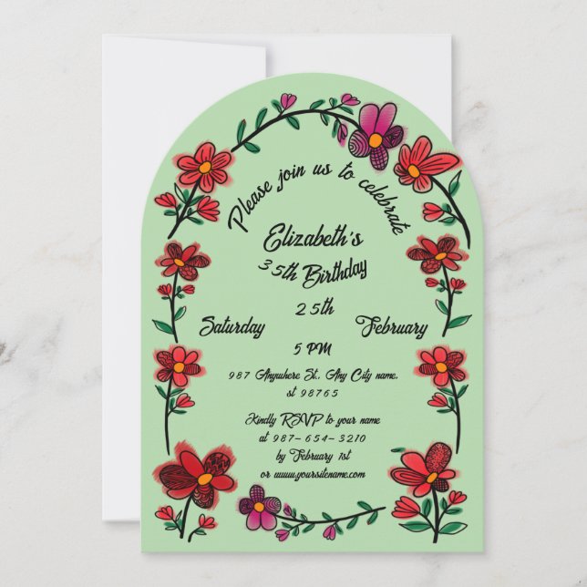 Invitación La frontera del Arco de Flores Británicas 35ª fies (Anverso)