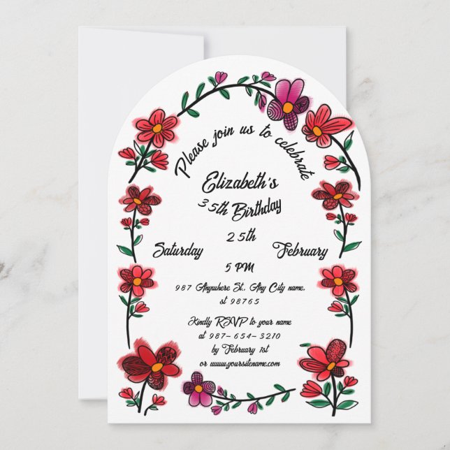 Invitación La frontera del Arco de Flores Británicas 35ª fies (Anverso)