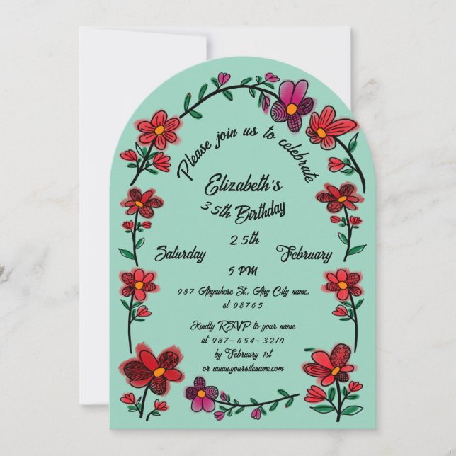 Invitación La frontera del Arco de Flores Británicas 35ª fies (Anverso)