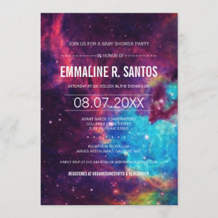 Invitación La galaxia Baby Shower invita