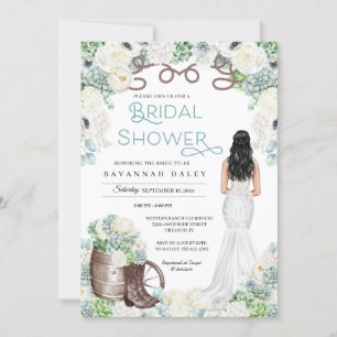 Invitación La gallina occidental rusa bota ducha de novia