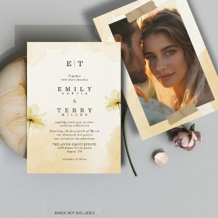 Invitación La gracia de la hora de oro, foto y Boda del monog
