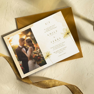 Invitación La gracia de la hora de oro, foto y Boda del monog