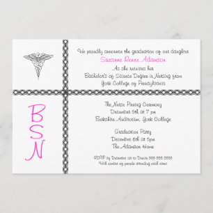 Invitación La graduación de la enfermera invita a