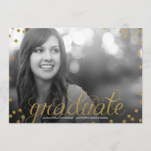 Invitación La graduación de la foto de la mirada del