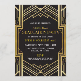 Invitación la graduación del art déco de los años 20 invita