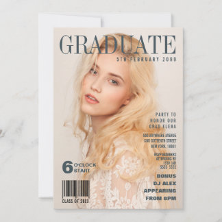 INVITACIÓN LA GRADUACIÓN FINGE EL FIESTA DE LA PORTADA DE