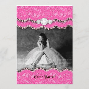 Invitación La graduación invita a rosa del maquillaje del