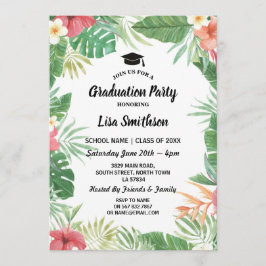 Invitación La graduación tropical de la flora del verano de