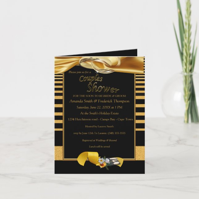 Invitación La gran ducha de bodas de Gatsby (Anverso)