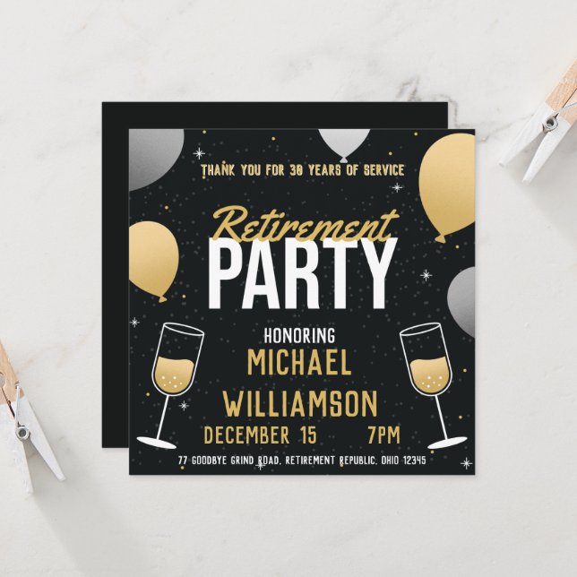 Invitación La Gran Fiesta de Despedida de Jubilación (Anverso/Reverso In Situ)