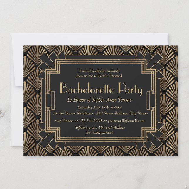 Invitación La gran fiesta de la bachillerato de Gatsby de los (Anverso)