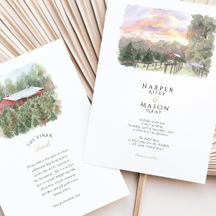 Invitación La granja de palets en la boda de Christmas Tree L