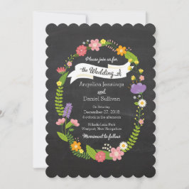Invitación La guerra de Boho Woodland en el Boda de Chalkboar