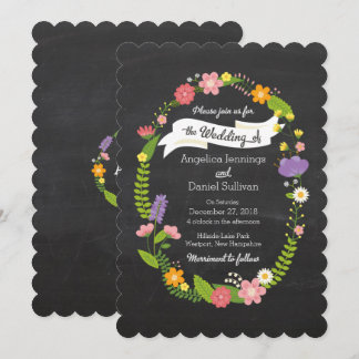 Invitación La guerra de Boho Woodland en el Boda de Chalkboar