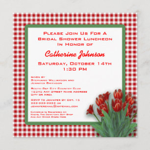 Invitación La guinga roja de los tulipanes comprobó el