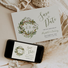 Invitación La guirnalda de color de agua rústica salva la fec