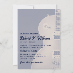 Invitación La guitarra de los tonos de pizarra apagada celebr