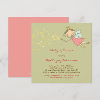 Invitación La hada y las estrellas dulces caprichosas Baby