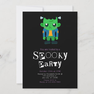 Invitación La Halloween Minimalista moderna de Frankenstein