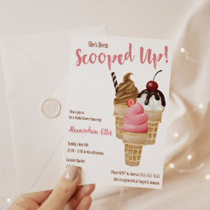 Invitación ¡La han escogido! Ice Cream Bridal Shower