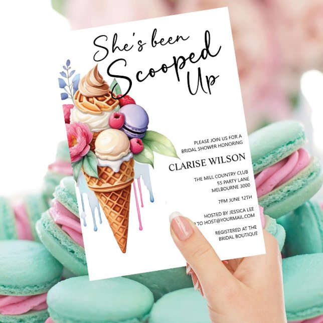 Invitación La han sacado de la ducha de novia con helado (Subido por el creador)