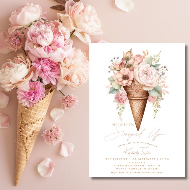 Invitación La han sacado de la ducha de novia con helado (She's Been Scooped Up Ice Cream Bridal Shower Invitation)