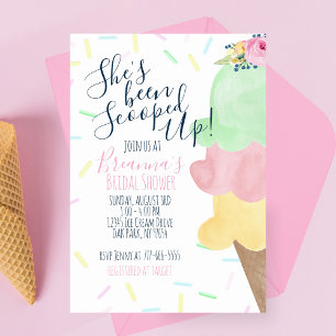 Invitación La han sacado de la ducha de novia con helado