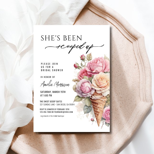 Invitación La han sacado de la ducha de novia con helado (Subido por el creador)