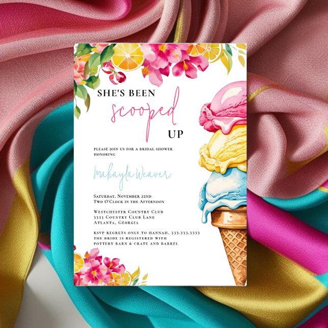 Invitación La han sacado de la ducha de novia con helado (Subido por el creador)