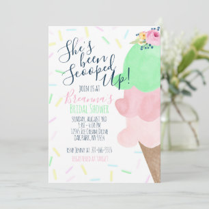 Invitación La han sacado de la ducha de novia con helado