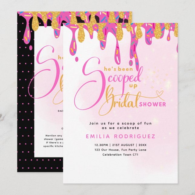 Invitación La han sacado de la ducha nupcial de helado (Anverso / Reverso)
