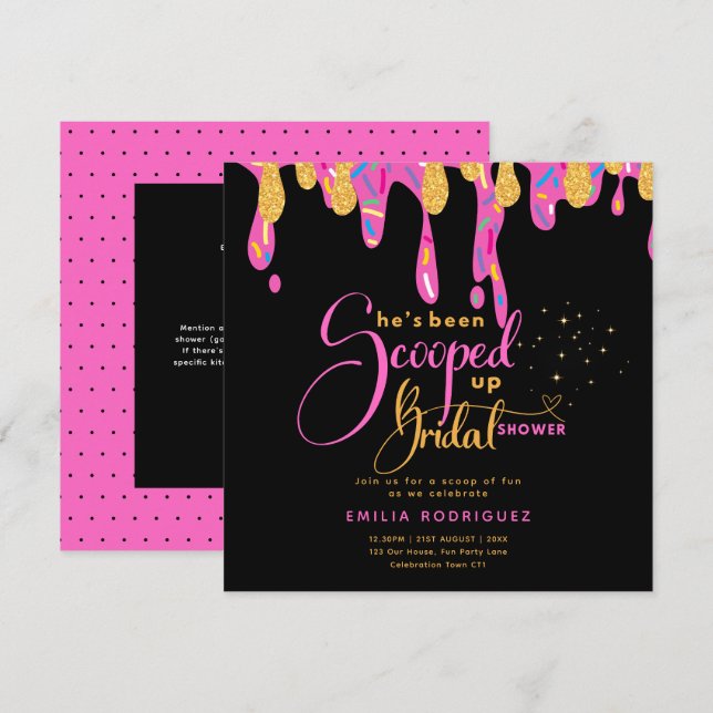 Invitación La han sacado de la ducha nupcial de helado (Anverso / Reverso)