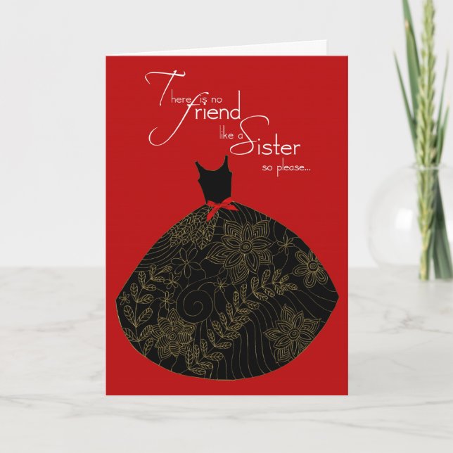 Invitación la hermana, sea mi dama de honor (Anverso)