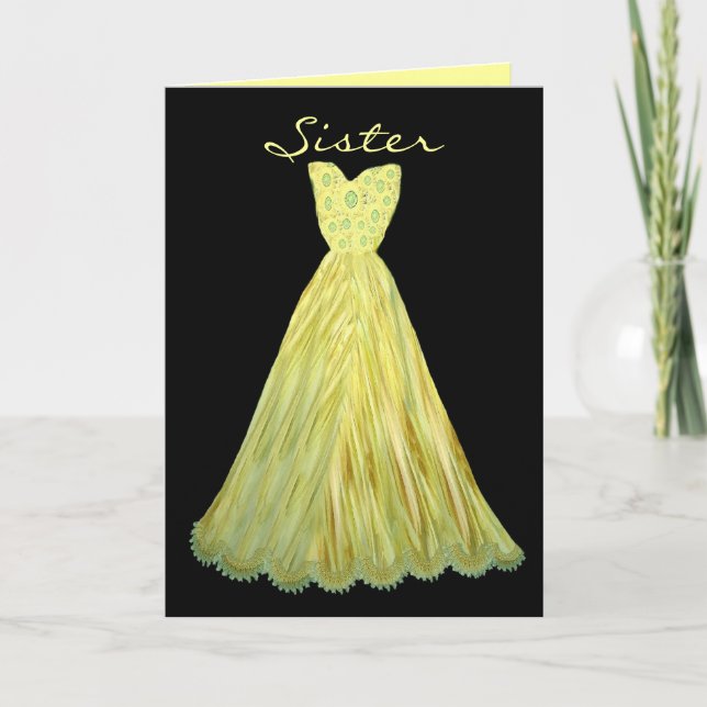 Invitación La HERMANA sea mi vestido de la LLAMA del AMARILLO (Anverso)